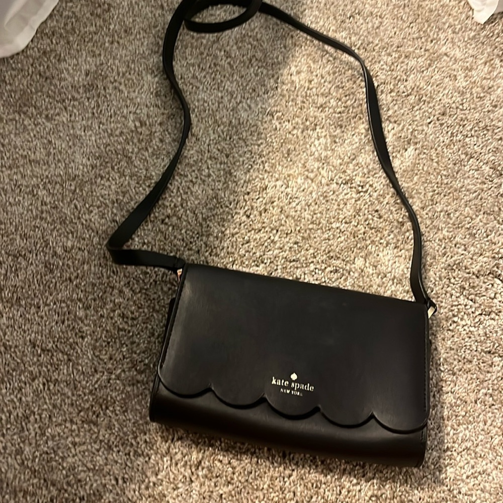 Kate Spade black scallop crossbody bag